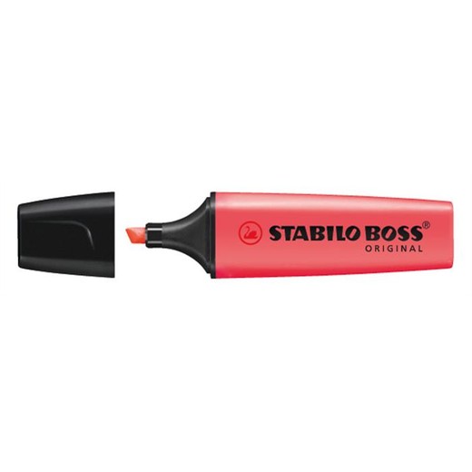 Zvýrazňovač, 2-5 mm, STABILO "BOSS original", červený