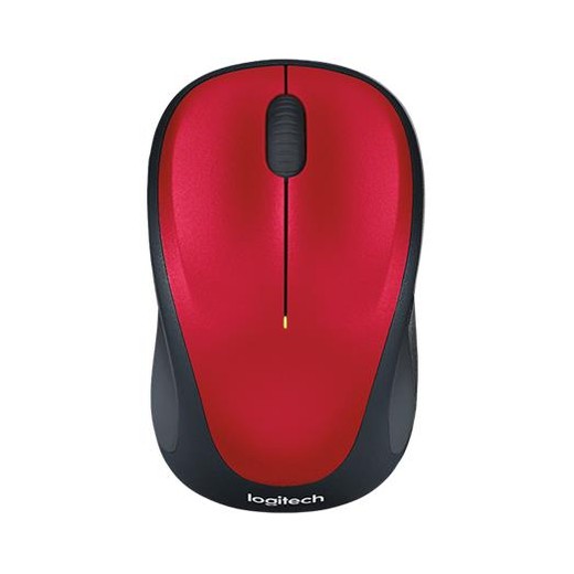 Myš, bezdrôtová, optická, stredná veľkosť, USB, LOGITECH "M235", červená