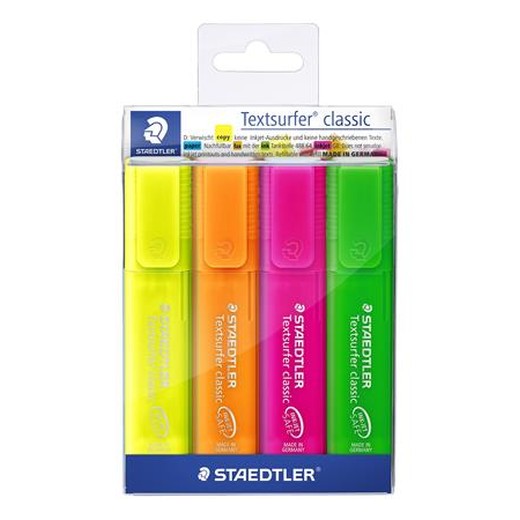 Zvýrazňovač, sada, 1-5 mm, STAEDTLER "Classic 364", 4 rôzne farby