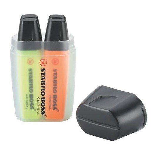 Zvýrazňovač, sada, 2-5 mm, STABILO "Boss Big Box", 4 rôzne farby