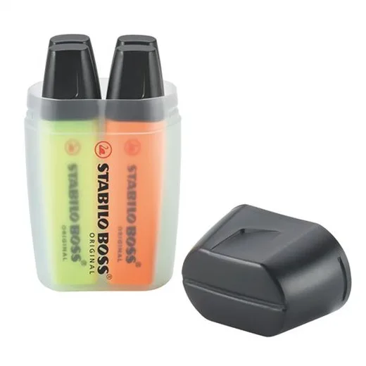Zvýrazňovač, sada, 2-5 mm, STABILO "Boss Big Box", 4 rôzne farby