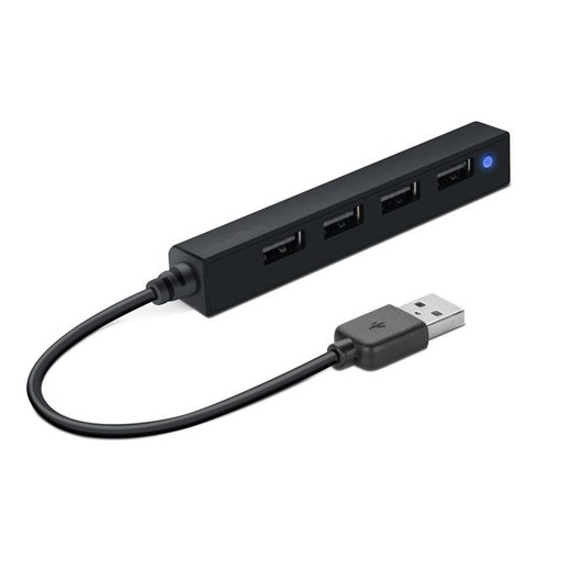 USB HUB, 4 porty, USB 2.0, SPEEDLINK "Snappy Slim" čierna