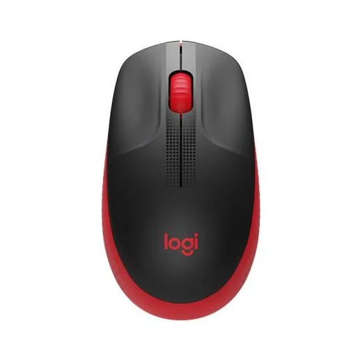 Myš, bezdrôtová, optická, USB, LOGITECH, "M190", červená