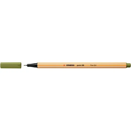 Liner, 0,4 mm, STABILO "Point 88", bahenný zelený