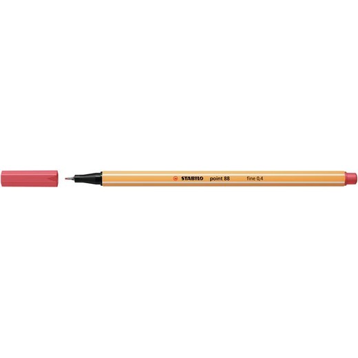 Liner, 0,4 mm, STABILO "Point 88", hrdzavo červený