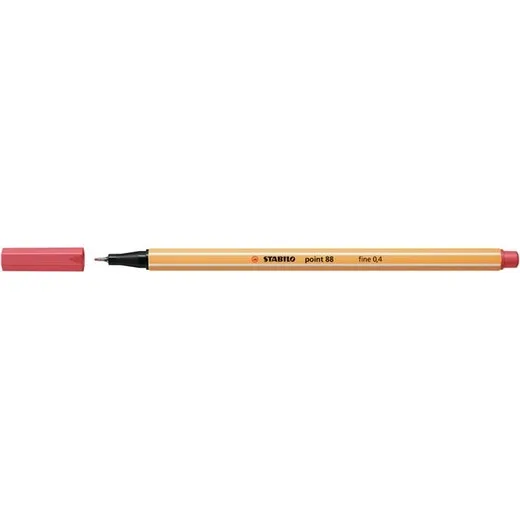 Liner, 0,4 mm, STABILO "Point 88", hrdzavo červený