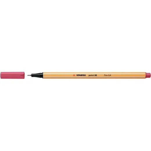 Liner, 0,4 mm, STABILO "Point 88", jahodovo červený