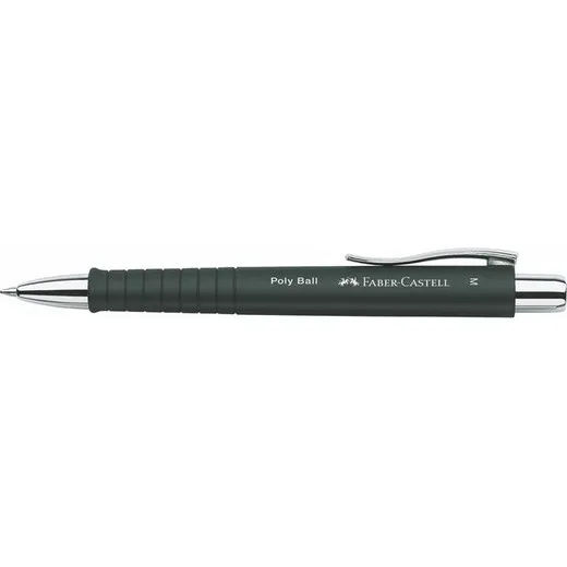 Guľôčkové pero, stláčací mechanizmus, čierne telo, FABER-CASTELL "Poly Ball", modrá
