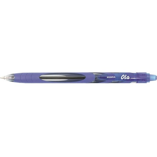Guľôčkové pero, 0,27 mm, stláčací mechanizmus, ZEBRA "OLA", modré