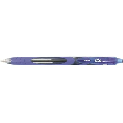 Guľôčkové pero, 0,27 mm, stláčací mechanizmus, ZEBRA "OLA", modré