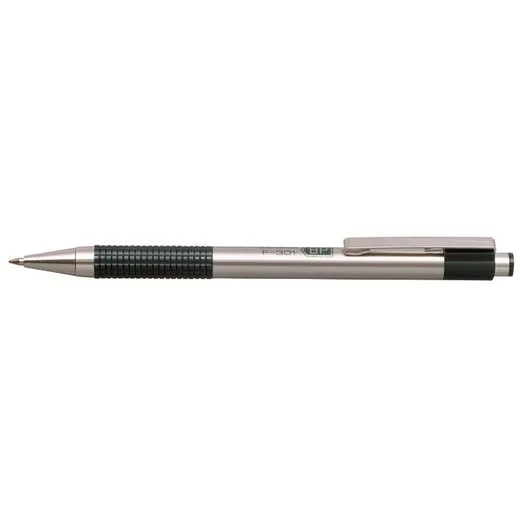 Guľôčkové pero, 0,24 mm, stláčací mechanizmus, nehrdzavejúca oceľ, zelená farba tela, ZEBRA "F-301", modrá