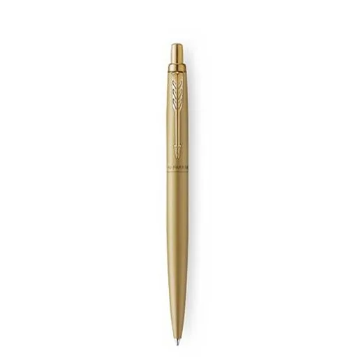 Guľôčkové pero, 0,7 mm, stláčací mechanizmus, zlatý klip, zlaté telo, PARKER, "Royal Jotter XL", modrá