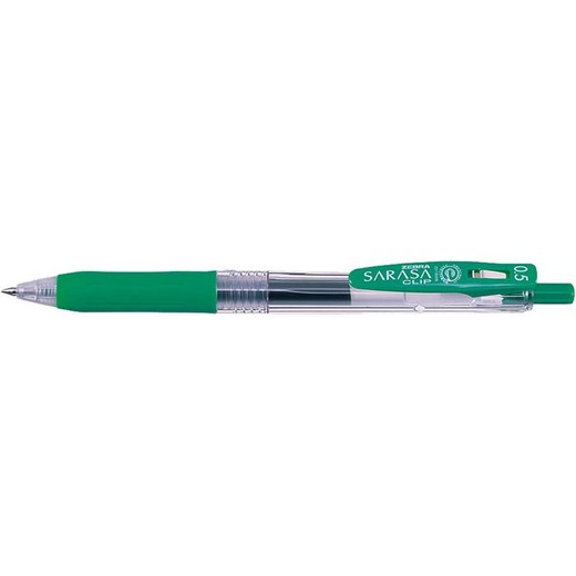 Gélové pero, 0,33 mm, stláčací mechanizmus, ZEBRA "Sarasa Clip", zelené