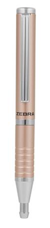 Guľôčkové pero, 0,24 mm, teleskopické, rose gold telo, ZEBRA "SL-F1", modrá