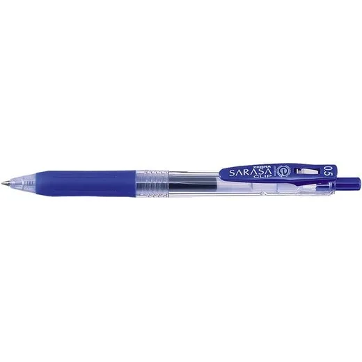 Gélové pero, 0,33 mm, stláčací mechanizmus, ZEBRA "Sarasa Clip", modré