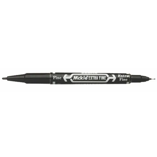 Permanentný popisovač, 0,5/1,0 mm, obojstranný, ZEBRA "Mckie Extra Fine", čierna
