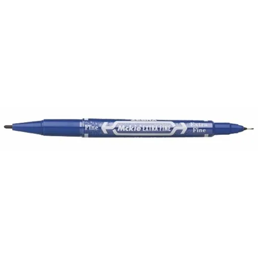 Permanentný popisovač, 0,5/1,0 mm, obojstranný, ZEBRA "Mckie Extra Fine", modrá