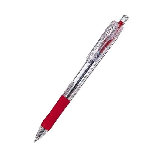 Guľôčkové pero, 0,21 mm, stláčací mechanizmus, ZEBRA "Tapli Clip ECO", červená