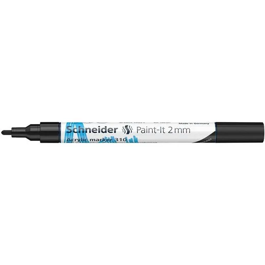 Akrylový popisovač, 2 mm, SCHNEIDER "Paint-It 310" , čierny