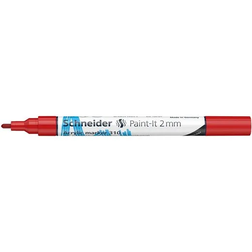 Akrylový popisovač, 2 mm, SCHNEIDER "Paint-It 310", červený