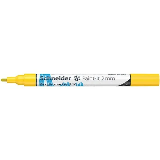 Akrylový popisovač, 2 mm, SCHNEIDER "Paint-It 310", žltý