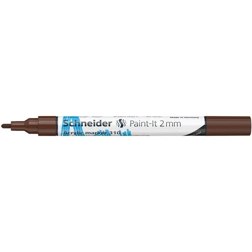 Akrylový popisovač, 2 mm, SCHNEIDER "Paint-It 310", hnedý