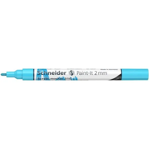 Akrylový popisovač, 2 mm, SCHNEIDER "Paint-It 310", pastelovo modrý