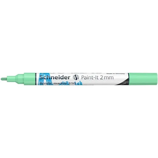 Akrylový popisovač, 2 mm, SCHNEIDER "Paint-It 310", pastelovo zelený