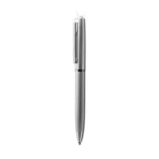 Guľôčkové pero, strieborná, "Oslo", s bielym krištáľom SWAROVSKI®, 13 cm, ART CRYSTELLA®