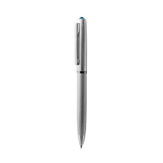 Guľôčkové pero, strieborná, "Oslo", s aqua modrým krištáľom SWAROVSKI®, 13 cm, ART CRYSTELLA®