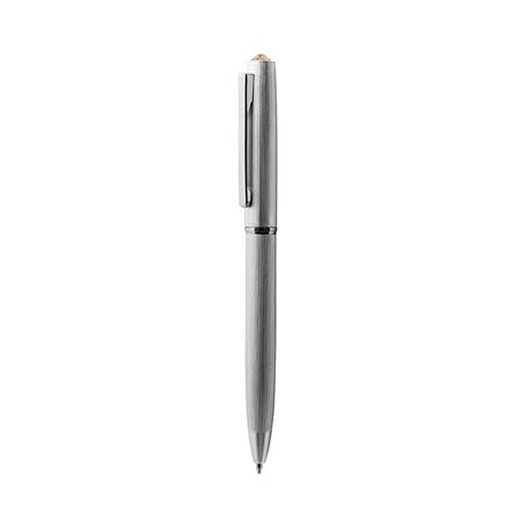 Guľôčkové pero, strieborná, "Oslo", so zlatým krištáľom SWAROVSKI®, 13 cm, ART CRYSTELLA®