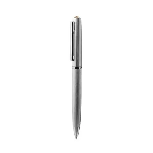 Guľôčkové pero, strieborná, "Oslo", so zlatým krištáľom SWAROVSKI®, 13 cm, ART CRYSTELLA®