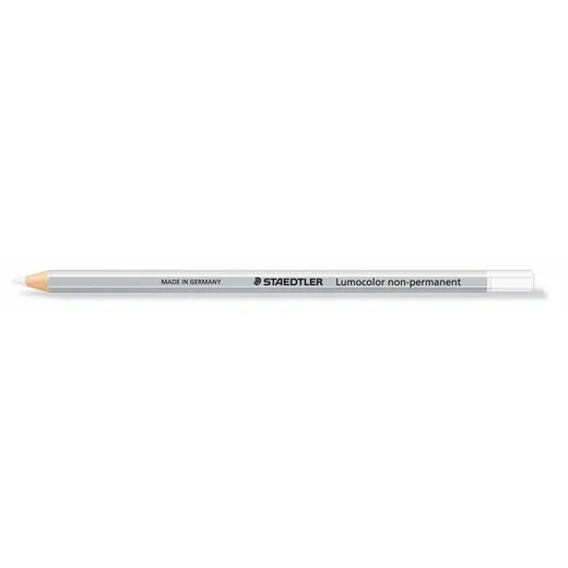 Označovacia ceruzka, šesťhranná, píše na všetky povrchy, nepermanentná (omnichrom), STAEDTLER "Lumocolor 108", biela