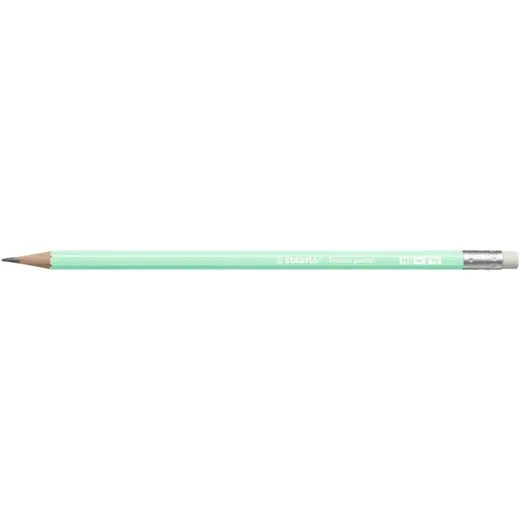 Grafitová ceruzka s gumou, HB, šesťhranná, STABILO "Swano Pastel", zelená