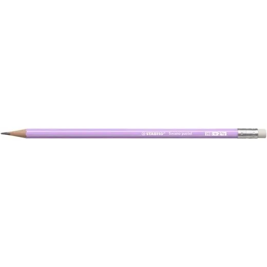 Grafitová ceruzka s gumou, HB, šesťhranná, STABILO "Swano Pastel", fialová