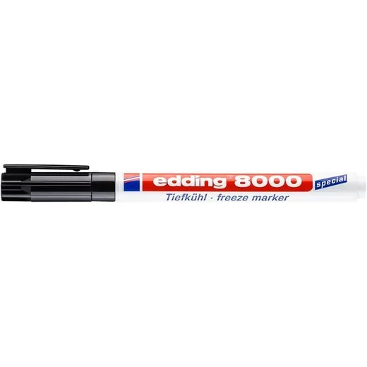 Permanentný popisovač, 1 mm, kuželovitý, EDDING "8000 Freeze", čierna