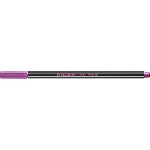 Popisovač, 1,4 mm, STABILO "Pen 68 metallic", metalická ružová