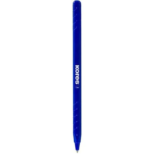 Guľôčkové pero, 1,0 mm, s vrchnákom, trojhranné, KORES "K0R-M", modrá