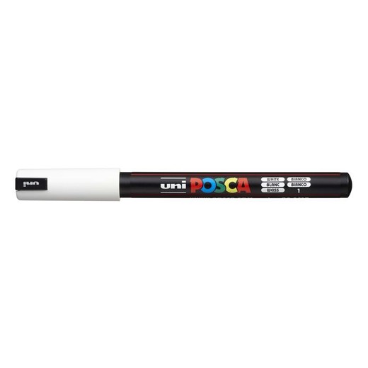 Dekoračný popisovač, 0,7 mm, UNI "Posca PC-1MR", biely