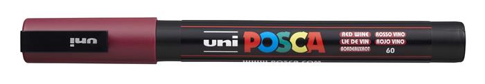 Dekoračný popisovač, 0,9-1,3 mm, UNI "Posca PC-3M", červené víno