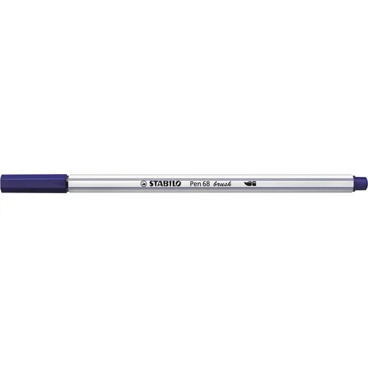 Vláknová fixka, STABILO "Pen 68 brush", tmavomodrá