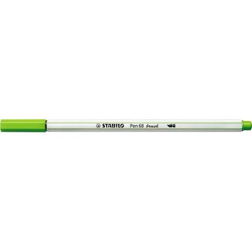 Vláknová fixka, STABILO "Pen 68 brush", svetlo zelená