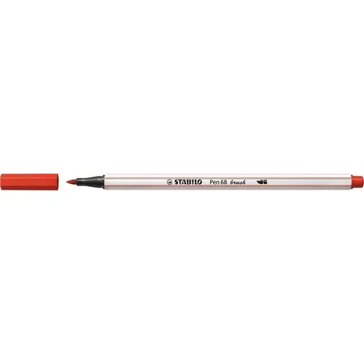 Vláknová fixka, STABILO "Pen 68 brush", červená