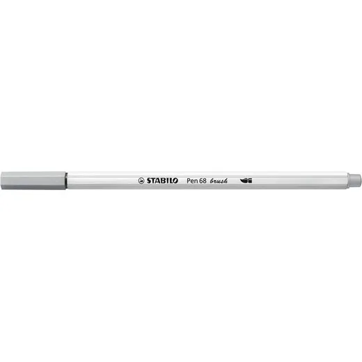 Vláknová fixka, STABILO "Pen 68 brush", sivá