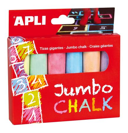 Krieda na asfalt, okrúhla, jumbo, APLI, 6 rôznych farieb