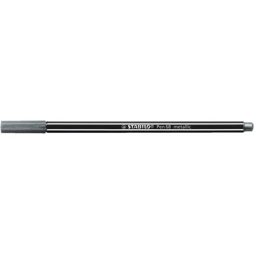 Popisovač, 1,4 mm, STABILO "Pen 68 metallic", strieborná