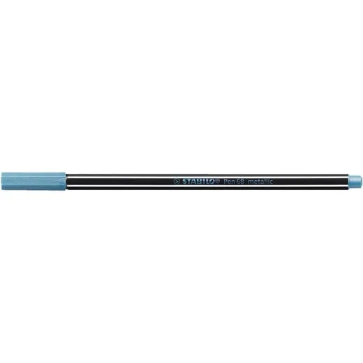 Popisovač, 1,4 mm, STABILO "Pen 68 metallic", metalická modrá