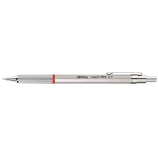 Mechanická ceruzka, 0,7 mm, ROTRING "Rapid Pro", strieborná
