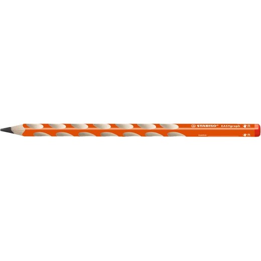 Grafitová ceruzka, HB, trojhranná, pre pravákov, STABILO, "EASYgraph", oranžová