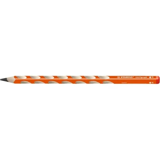 Grafitová ceruzka, HB, trojhranná, pre pravákov, STABILO, "EASYgraph", oranžová